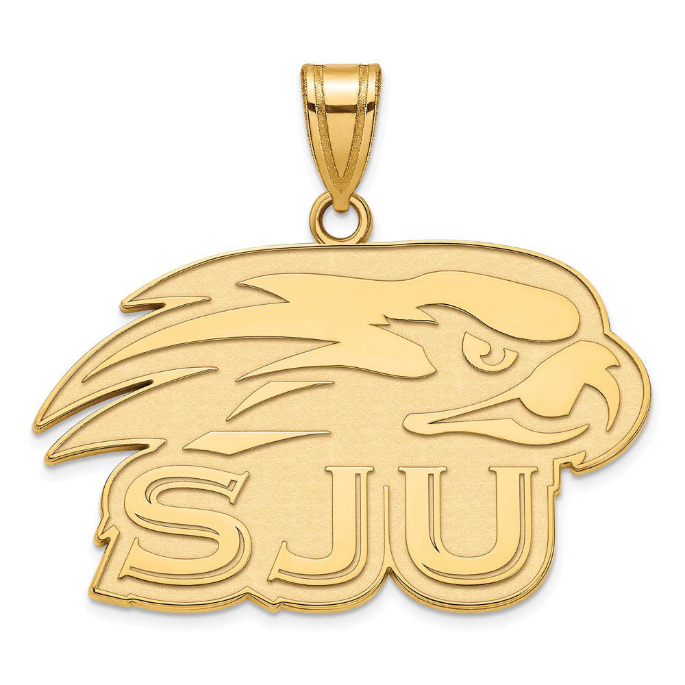 14k Gold Plated Silver St Joseph's U. Large Pendant, Item P24472 by The Black Bow Jewelry Co.