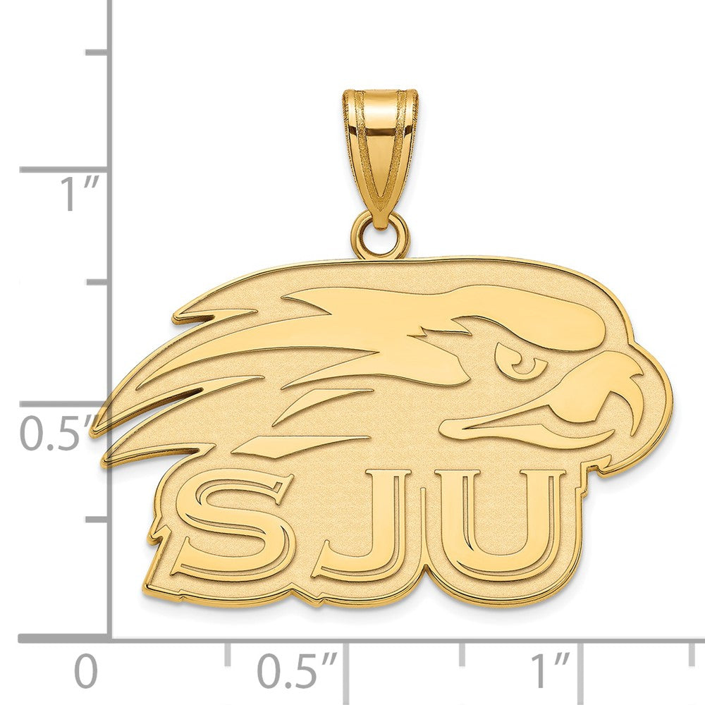 Alternate view of the 14k Gold Plated Silver St Joseph&#39;s U. Large Pendant by The Black Bow Jewelry Co.