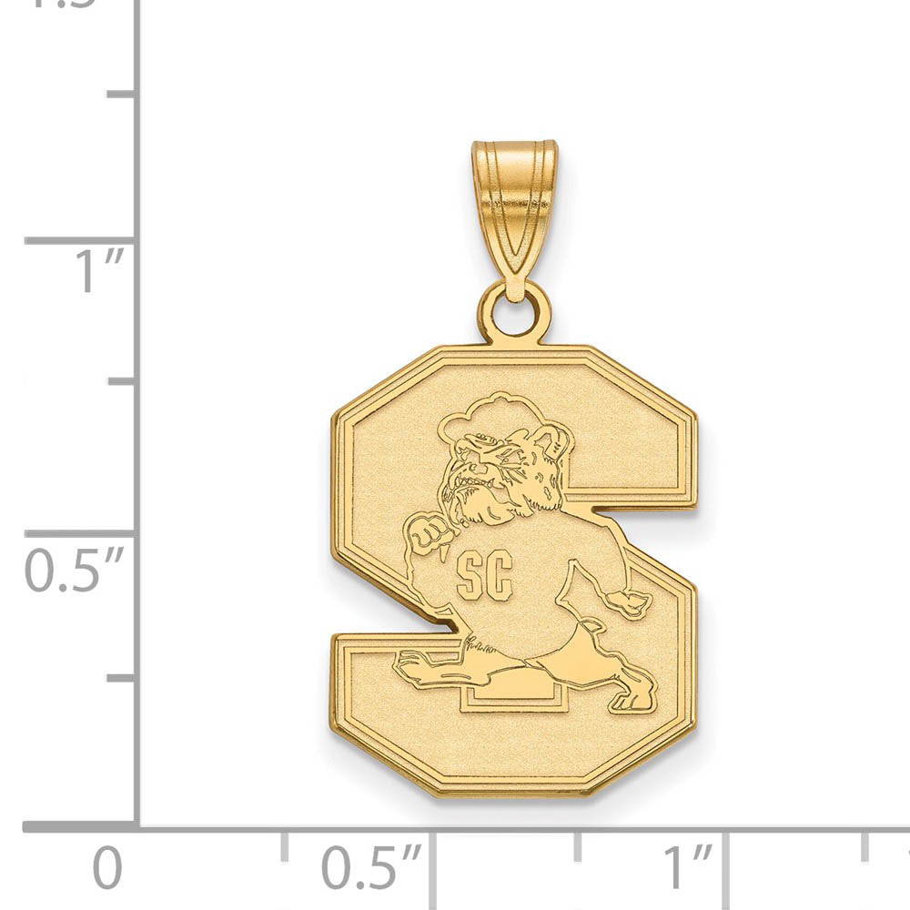 Alternate view of the 14k Gold Plated Silver South Carolina State Large Pendant by The Black Bow Jewelry Co.