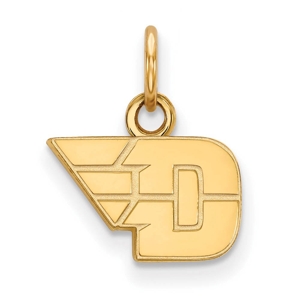 14k Gold Plated Silver U. of Dayton XS (Tiny) Charm or Pendant, Item P24484 by The Black Bow Jewelry Co.