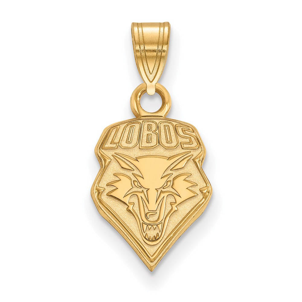 14k Gold Plated Silver U. of New Mexico Small Logo Pendant, Item P24491 by The Black Bow Jewelry Co.