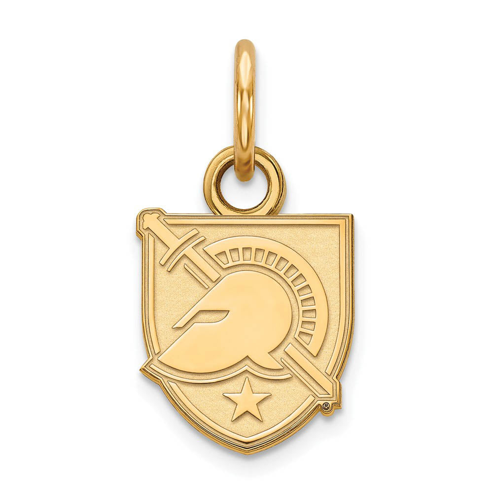 14k Gold Plated Silver Military Academy XS (Tiny) Shield Charm, Item P24501 by The Black Bow Jewelry Co.