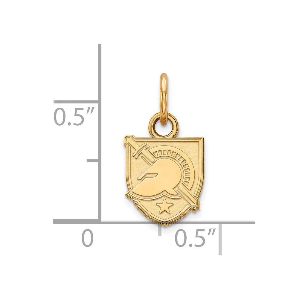 Alternate view of the 14k Gold Plated Silver Military Academy XS (Tiny) Shield Charm by The Black Bow Jewelry Co.