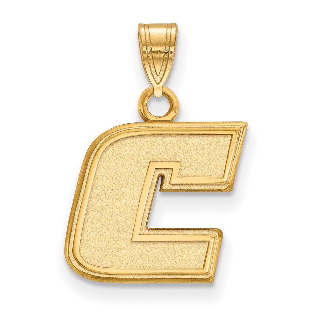 14k Gold Plate Silver U of Tennessee Chattanooga SM Initial C Pendant, Item P24505 by The Black Bow Jewelry Co.