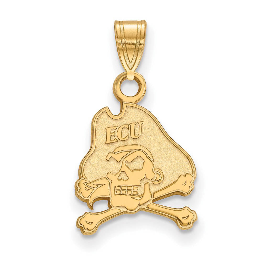 14k Gold Plated Silver East Carolina U Small Pendant, Item P24539 by The Black Bow Jewelry Co.
