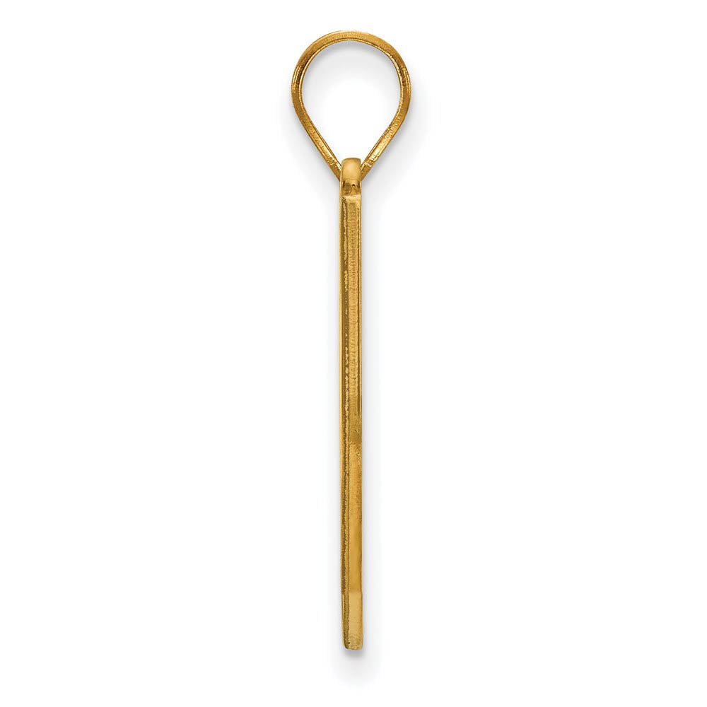 Alternate view of the 14k Gold Plated Silver East Tennessee State Large Pendant by The Black Bow Jewelry Co.