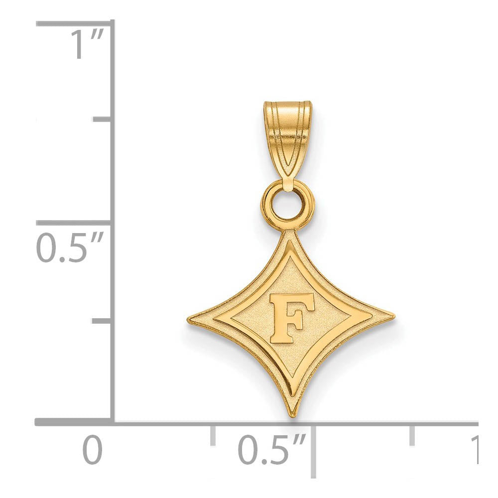 Alternate view of the 14k Gold Plated Silver Furman U Small Rhombus Pendant by The Black Bow Jewelry Co.