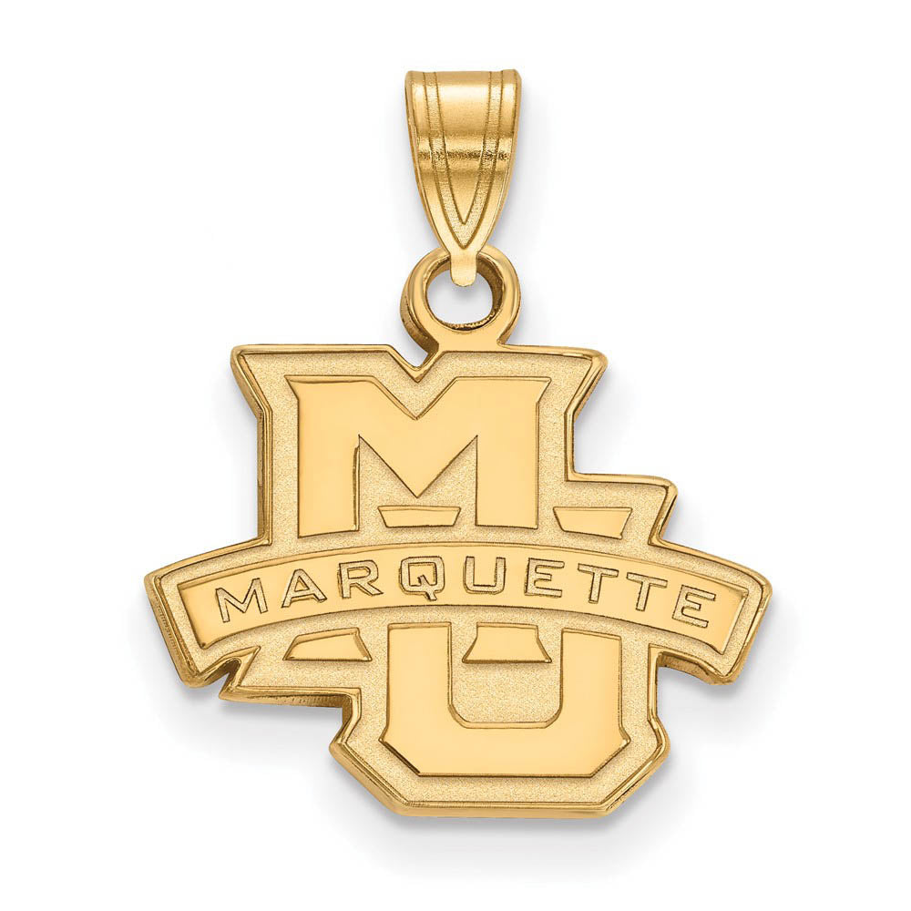 14k Gold Plated Silver Marquette U Small Logo Pendant, Item P24551 by The Black Bow Jewelry Co.