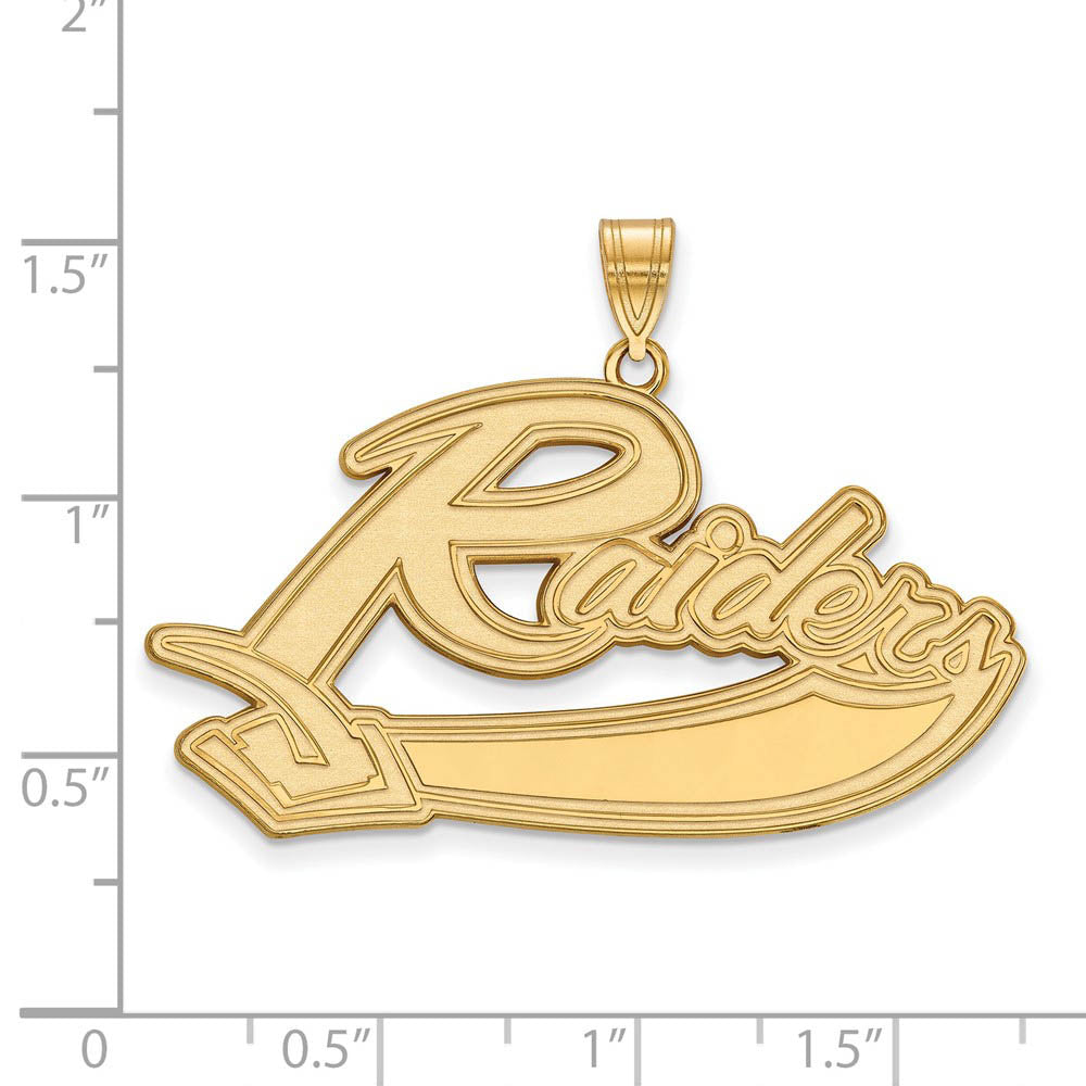 Alternate view of the 14k Gold Plated Silver U. of Mount Union XL Pendant by The Black Bow Jewelry Co.