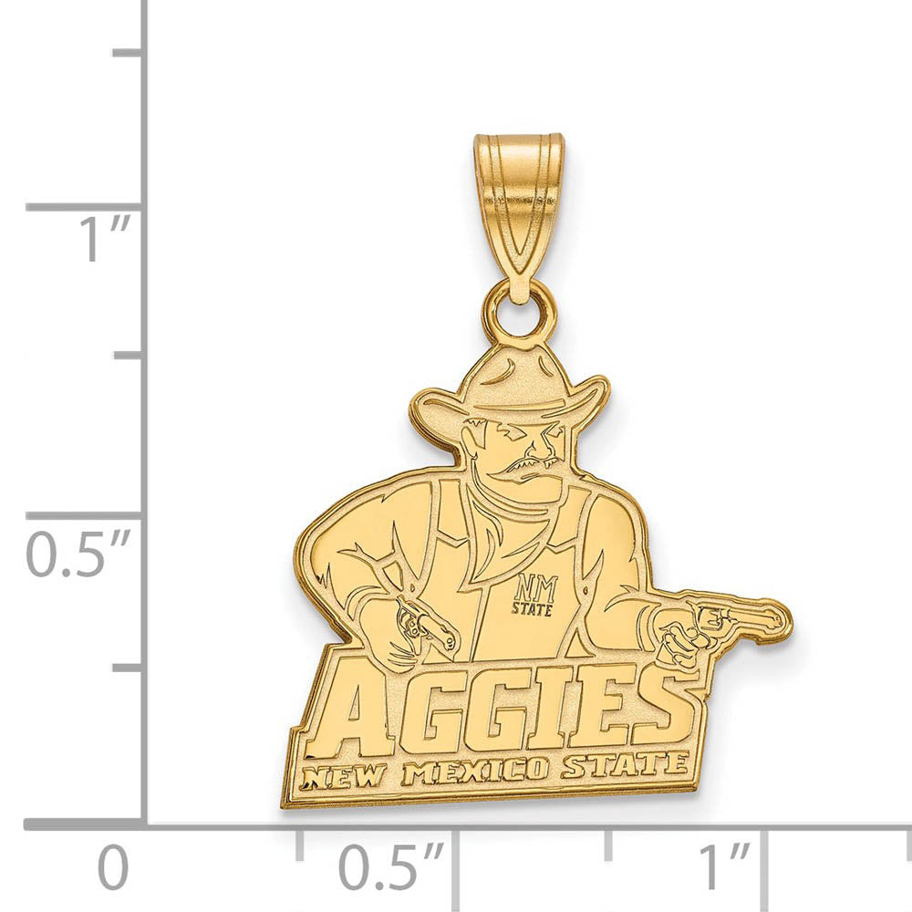 Alternate view of the 14k Gold Plated Silver New Mexico State Large Pendant by The Black Bow Jewelry Co.