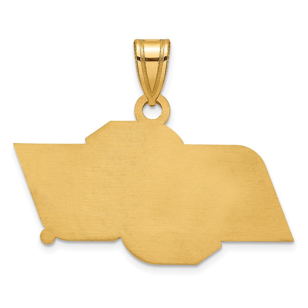 Alternate view of the 14k Gold Plated Silver Oklahoma State Small 'OSU' Pendant by The Black Bow Jewelry Co.