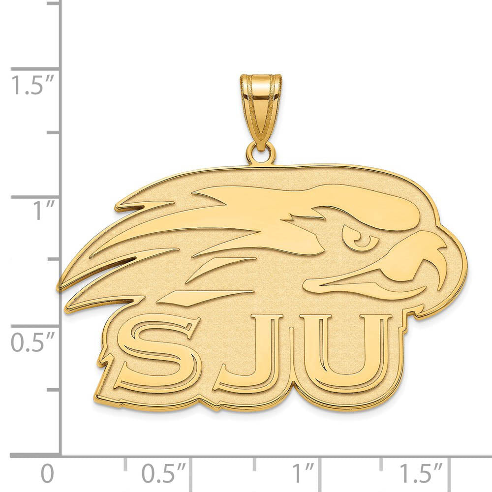 Alternate view of the 14k Gold Plated Silver St Joseph's U. XL Pendant by The Black Bow Jewelry Co.