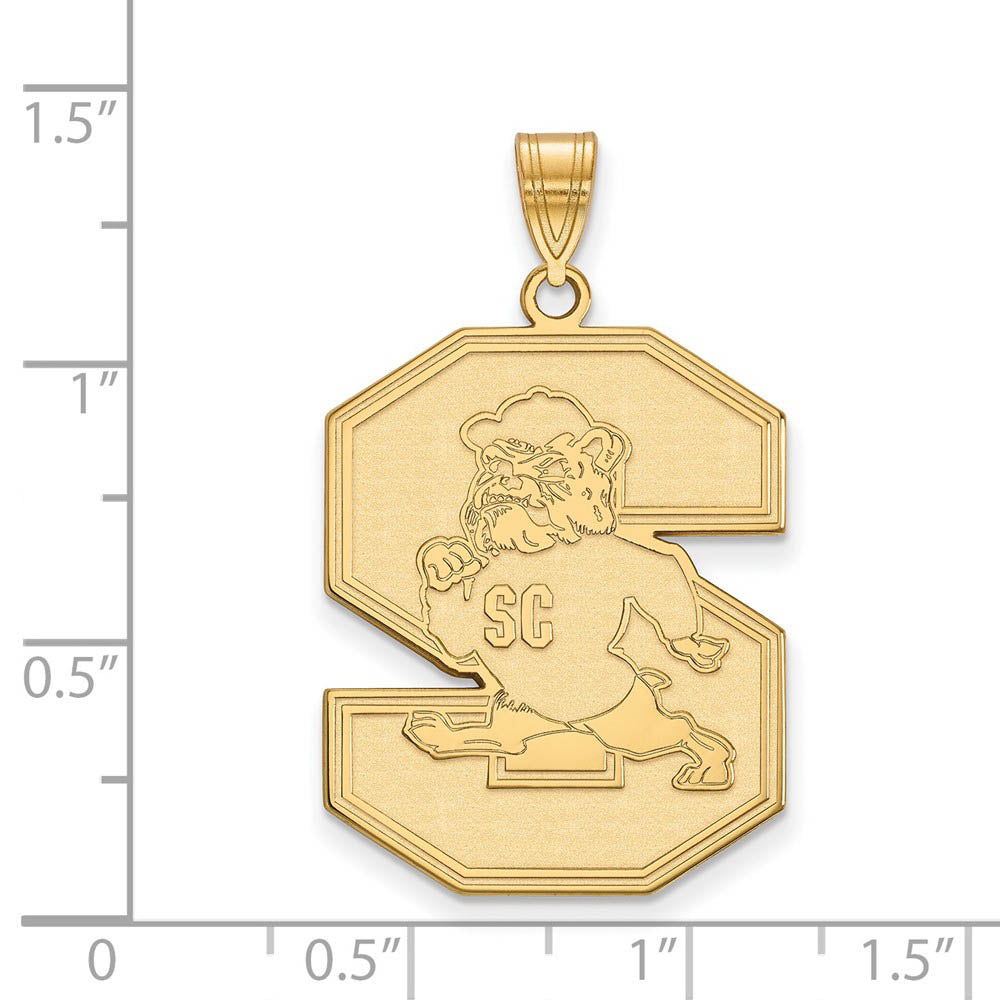 Alternate view of the 14k Gold Plated Silver South Carolina State XL Pendant by The Black Bow Jewelry Co.