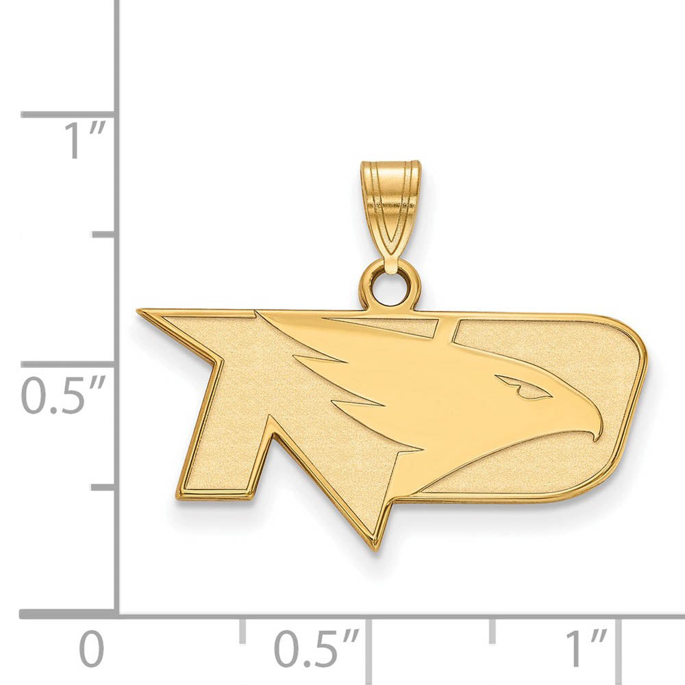 Alternate view of the 14k Gold Plated Silver North Dakota Small Square Logo Pendant by The Black Bow Jewelry Co.