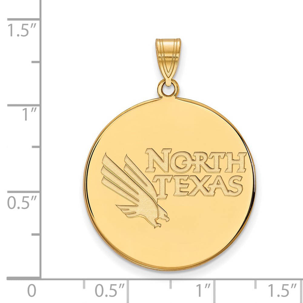 Alternate view of the 14k Gold Plated Silver North Texas XL Disc Pendant by The Black Bow Jewelry Co.