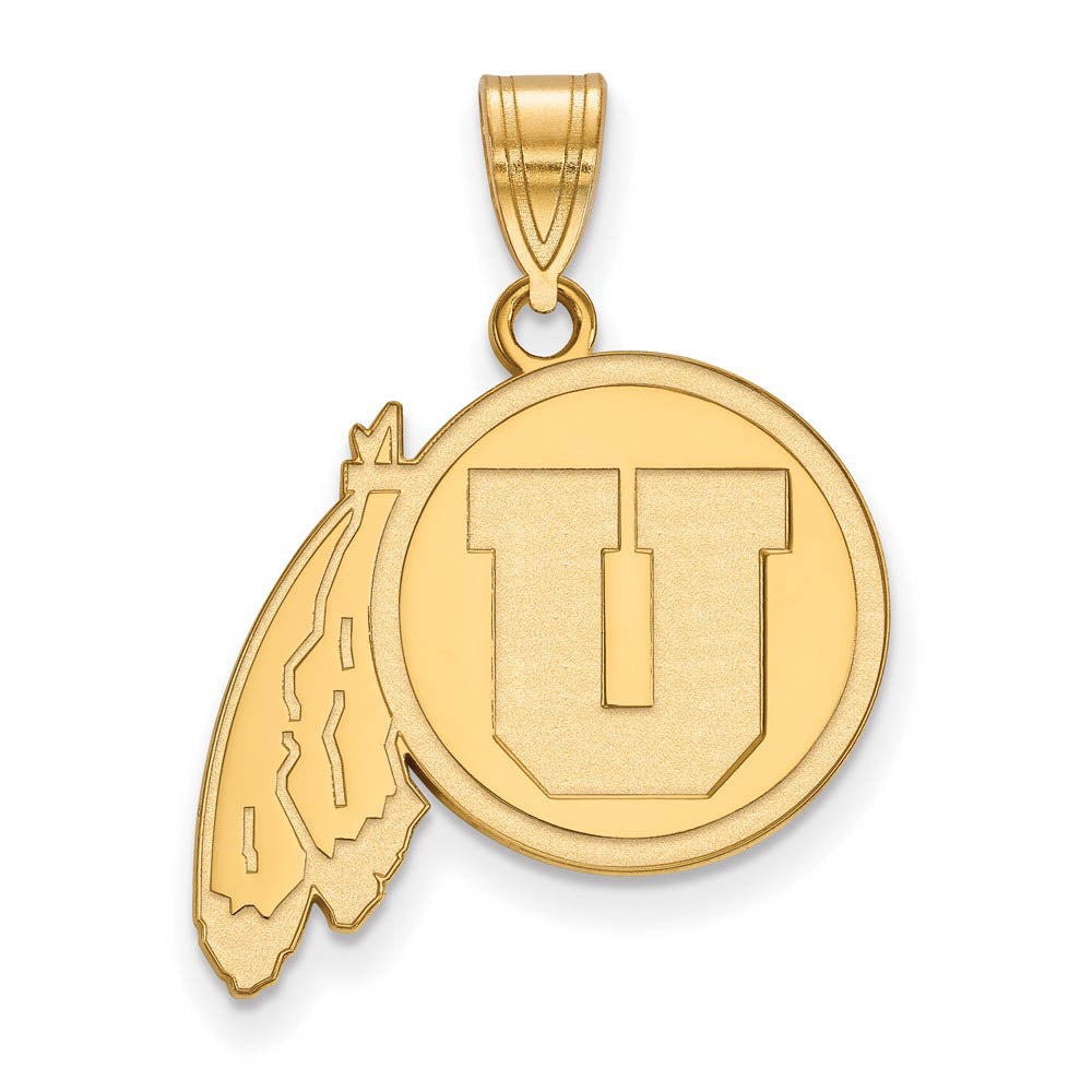 14k Gold Plated Silver U. of Utah Large Pendant, Item P24610 by The Black Bow Jewelry Co.