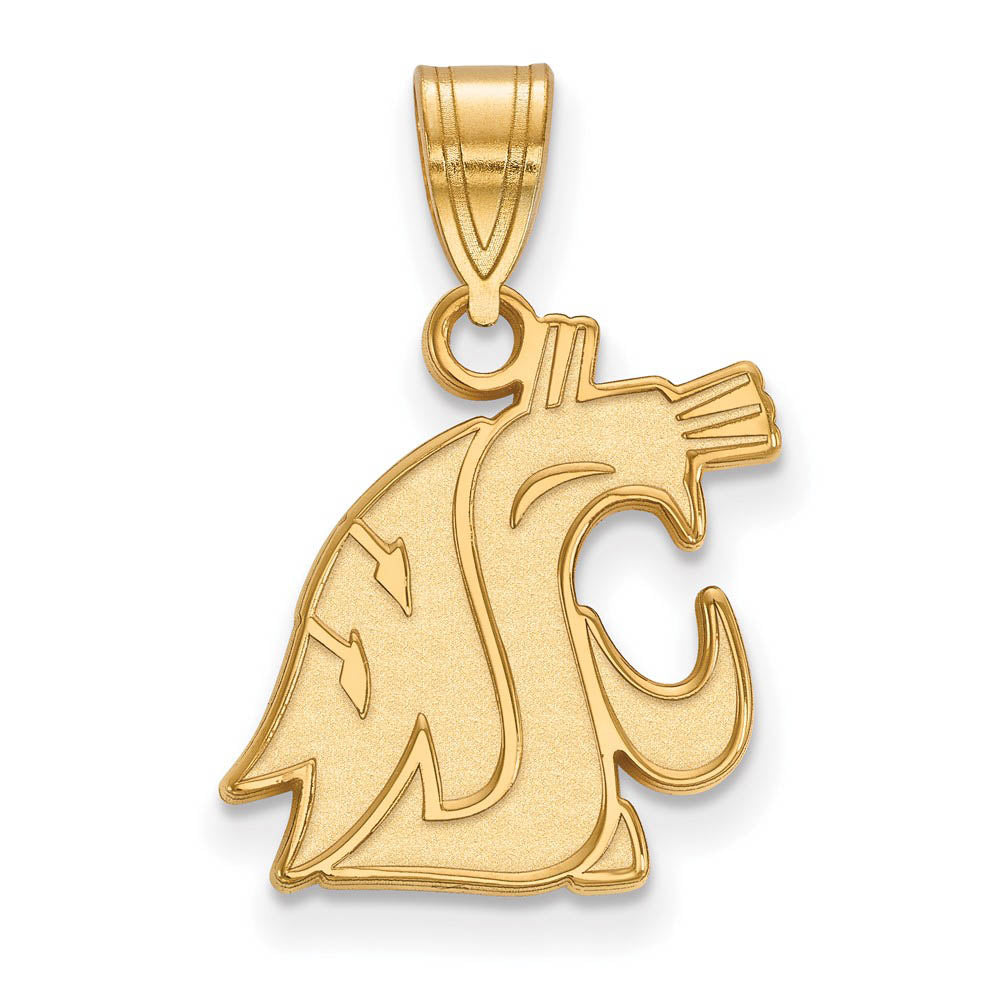 14k Gold Plated Silver Washington State Medium Mascot Pendant, Item P24620 by The Black Bow Jewelry Co.