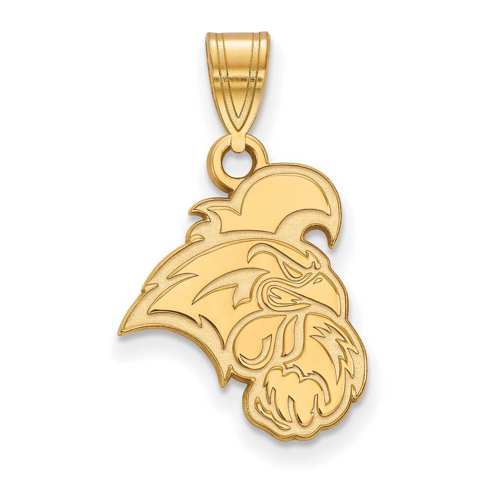 14k Gold Plated Silver Coastal Carolina U Medium Pendant, Item P24630 by The Black Bow Jewelry Co.