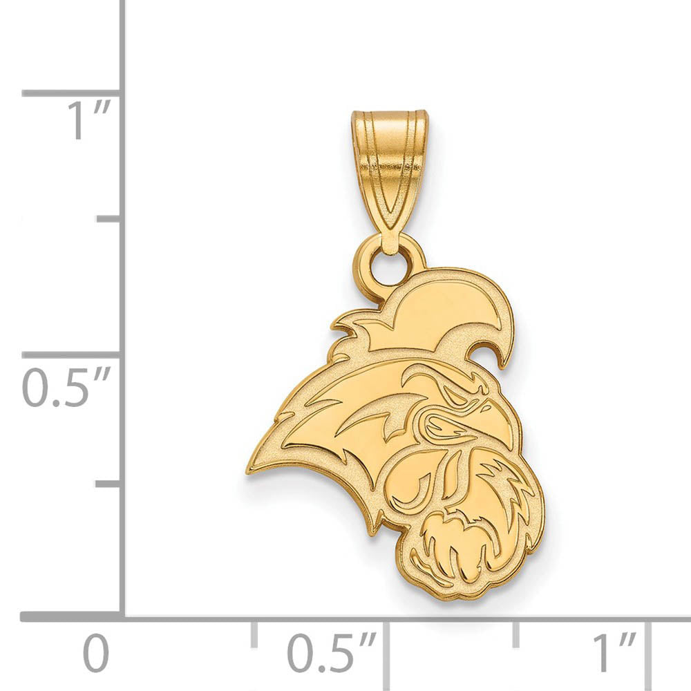 Alternate view of the 14k Gold Plated Silver Coastal Carolina U Medium Pendant by The Black Bow Jewelry Co.