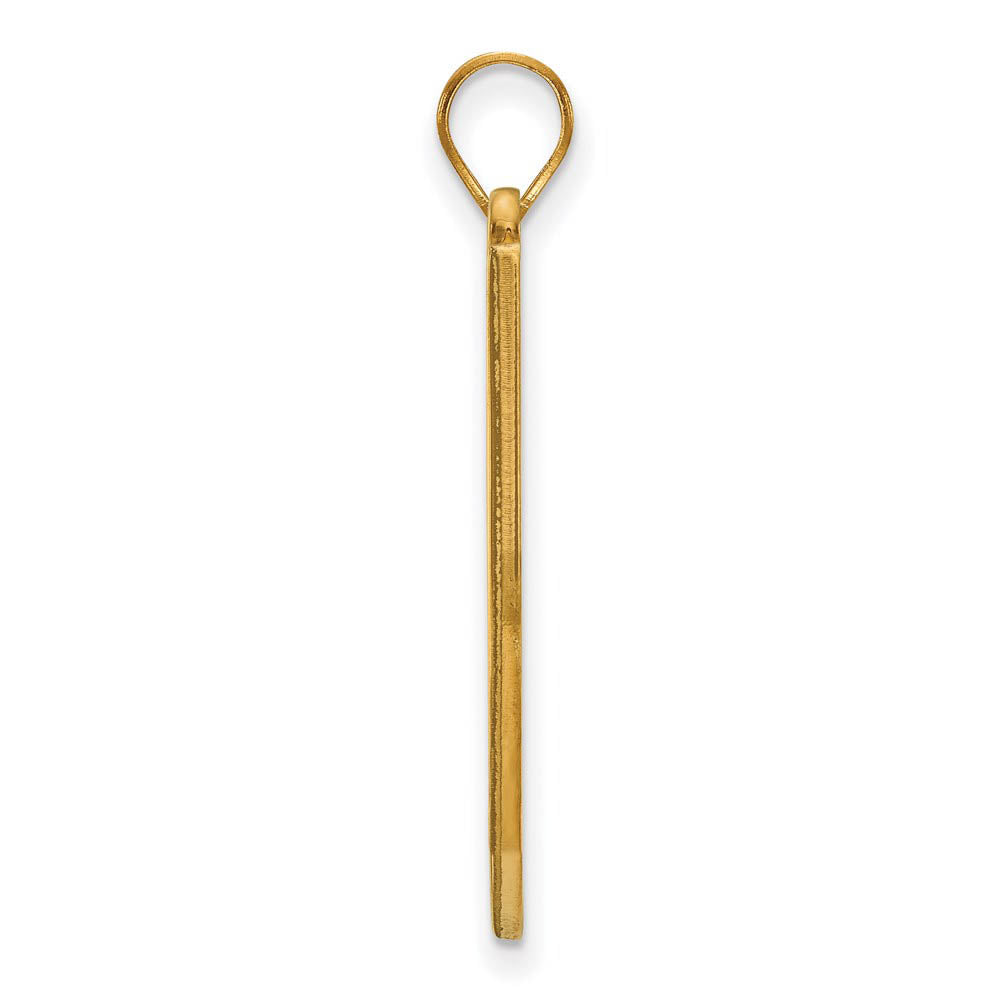 Alternate view of the 14k Gold Plated Silver East Tennessee State XL Pendant by The Black Bow Jewelry Co.