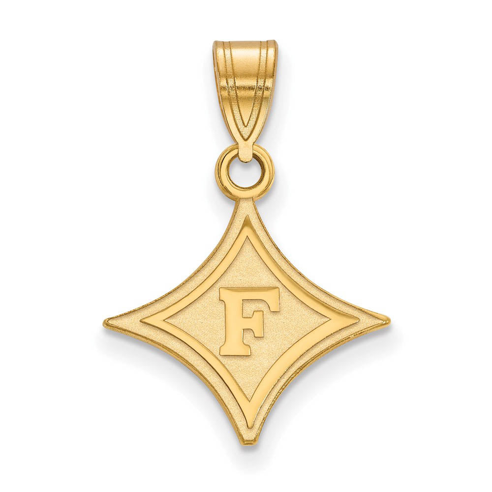 14k Gold Plated Silver Furman U Medium Rhombus Pendant, Item P24636 by The Black Bow Jewelry Co.