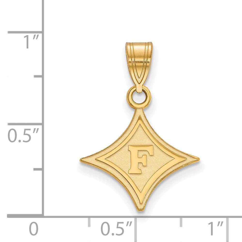Alternate view of the 14k Gold Plated Silver Furman U Medium Rhombus Pendant by The Black Bow Jewelry Co.