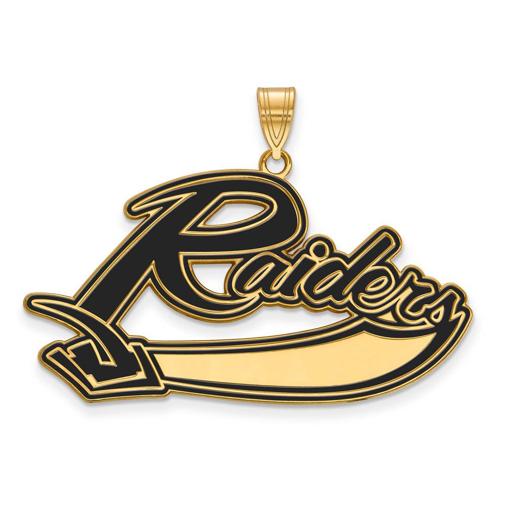 14k Gold Plated Silver U. of Mount Union XL Enamel Pendant, Item P24646 by The Black Bow Jewelry Co.