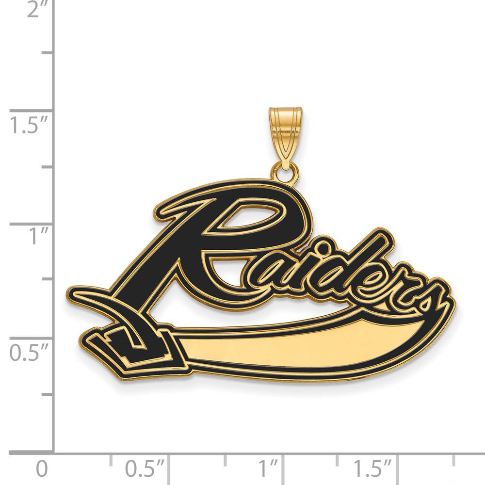 Alternate view of the 14k Gold Plated Silver U. of Mount Union XL Enamel Pendant by The Black Bow Jewelry Co.