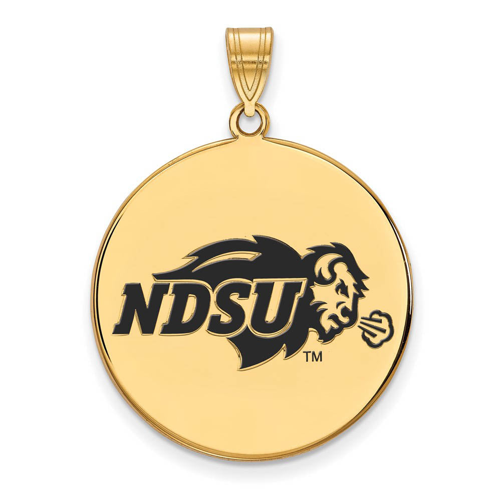 14k Gold Plated Silver North Dakota State XL Enamel Disc Pendant, Item P24649 by The Black Bow Jewelry Co.