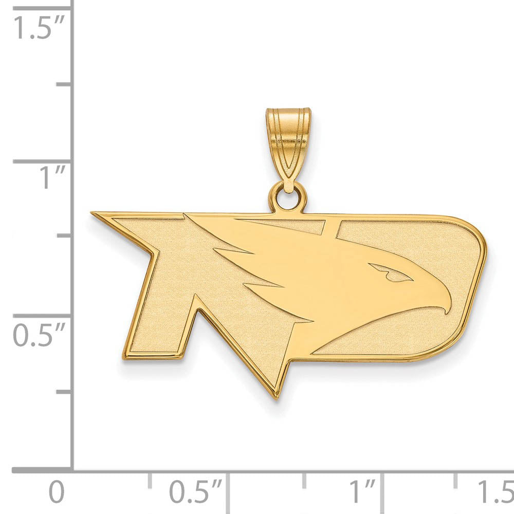 Alternate view of the 14k Gold Plated Silver North Dakota Medium Pendant by The Black Bow Jewelry Co.