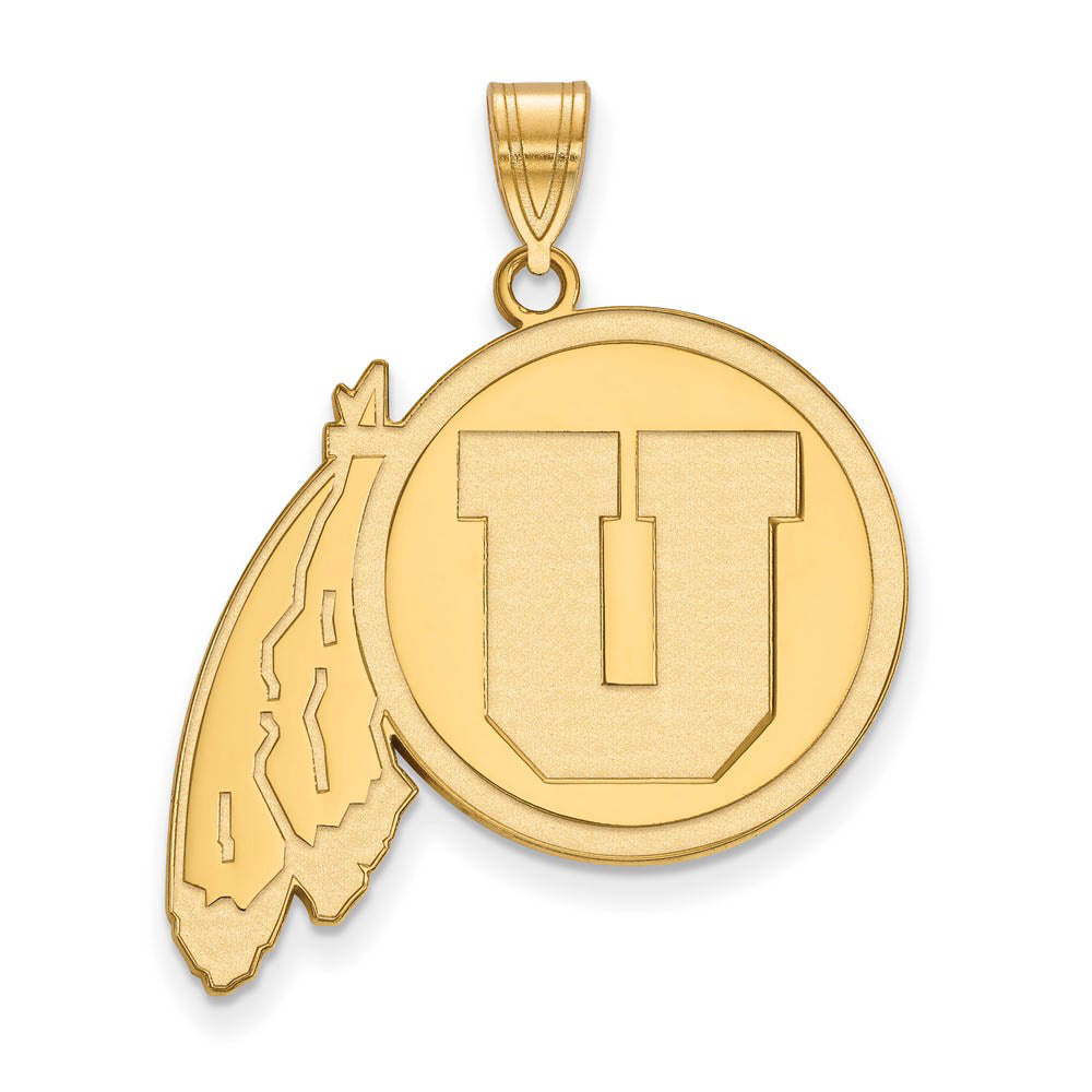 14k Gold Plated Silver U. of Utah XL Pendant, Item P24690 by The Black Bow Jewelry Co.