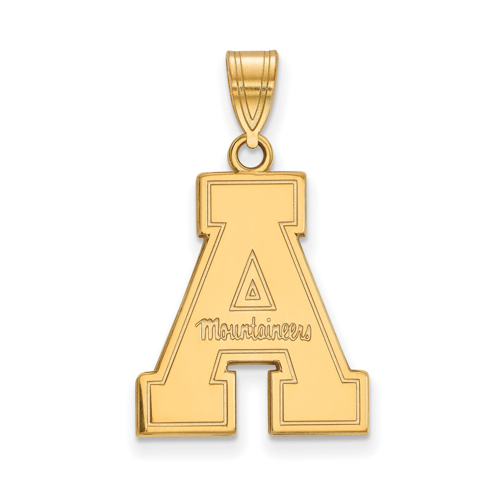 14k Gold Plated Silver Appalachian State Large &#39;A&#39; Pendant, Item P24701 by The Black Bow Jewelry Co.