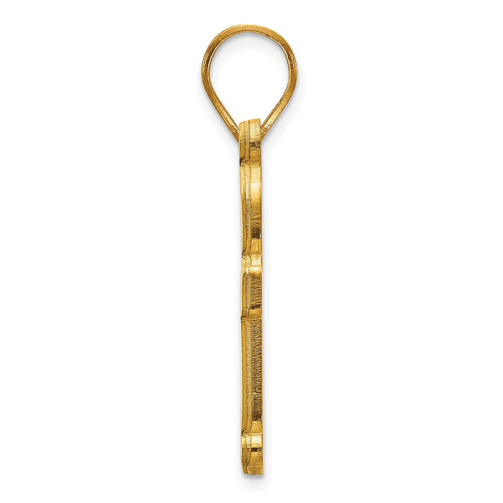 Alternate view of the 14k Gold Plated Silver Baylor U Large 'BU' Pendant by The Black Bow Jewelry Co.