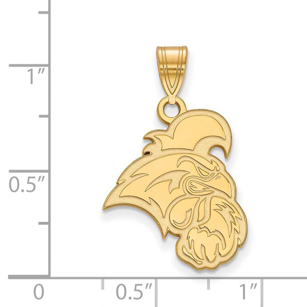 Alternate view of the 14k Gold Plated Silver Coastal Carolina U Large Mascot Pendant by The Black Bow Jewelry Co.