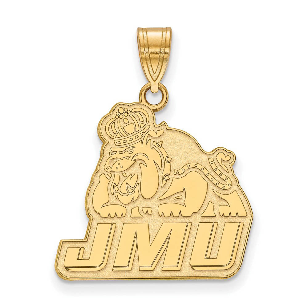 14k Gold Plated Silver James Madison U Large Pendant, Item P24712 by The Black Bow Jewelry Co.
