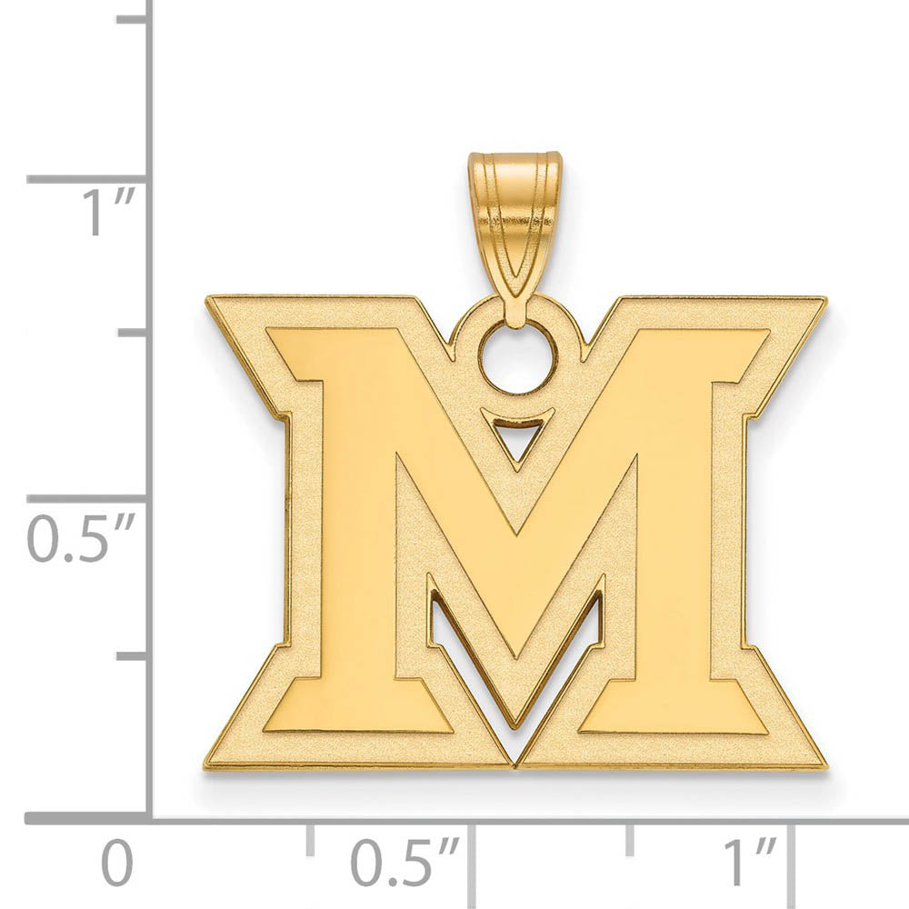 Alternate view of the 14k Gold Plated Silver Miami U Large Initial M Pendant by The Black Bow Jewelry Co.