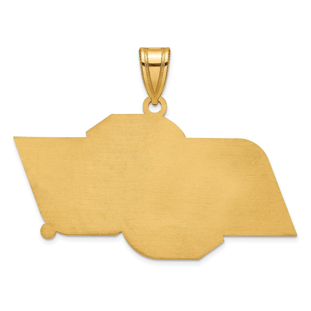 Alternate view of the 14k Gold Plated Silver Oklahoma State Large 'OSU' Pendant by The Black Bow Jewelry Co.