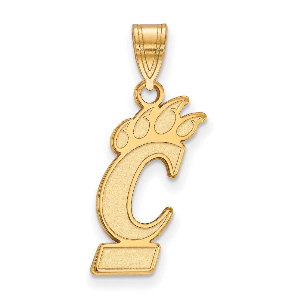 14k Gold Plated Silver U. of Cincinnati Large Logo Pendant, Item P24734 by The Black Bow Jewelry Co.