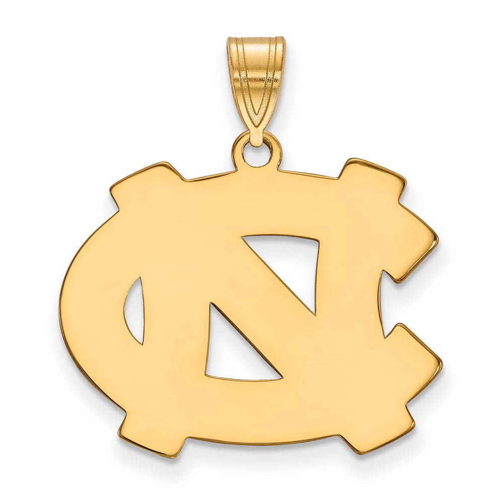14k Gold Plated Silver North Carolina Large 'NC' Pendant, Item P24738 by The Black Bow Jewelry Co.