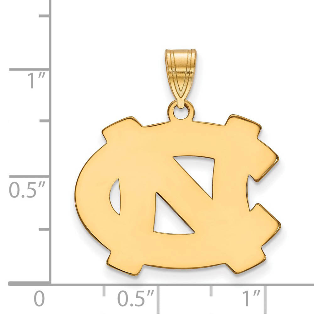 Alternate view of the 14k Gold Plated Silver North Carolina Large 'NC' Pendant by The Black Bow Jewelry Co.