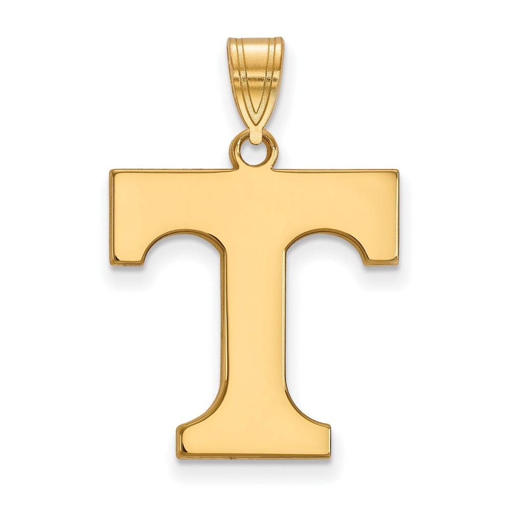 14k Gold Plated Silver U. of Tennessee Large Initial T Pendant, Item P24745 by The Black Bow Jewelry Co.