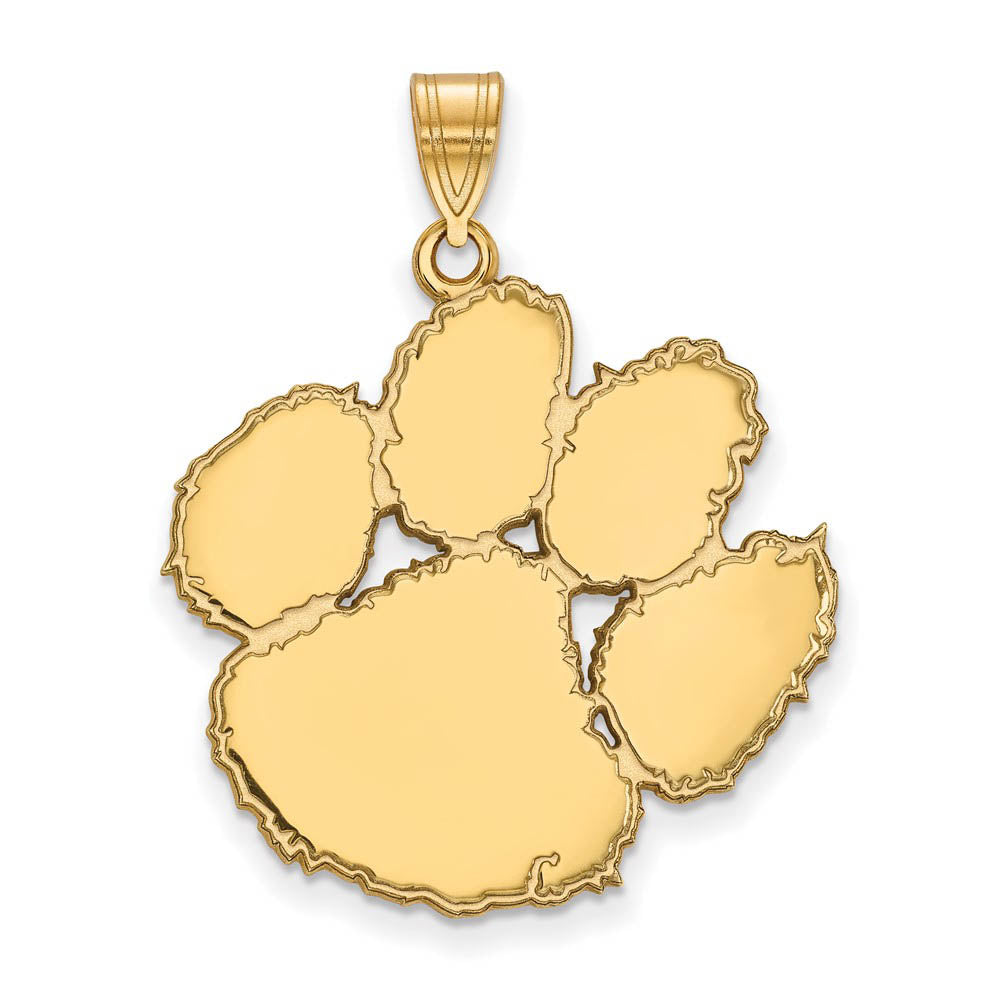 14k Gold Plated Silver Clemson U XL Pendant, Item P24757 by The Black Bow Jewelry Co.