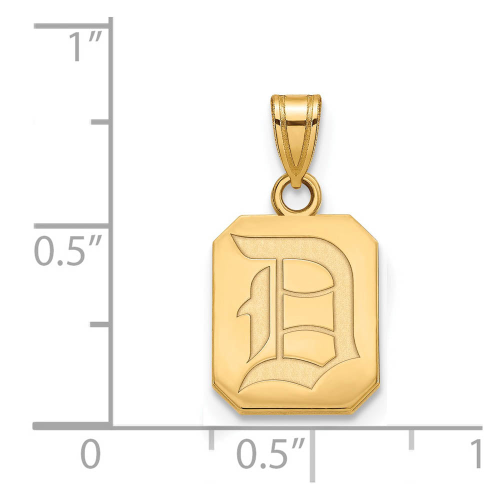 Alternate view of the 14k Gold Plated Silver Duquesne U Small Pendant by The Black Bow Jewelry Co.