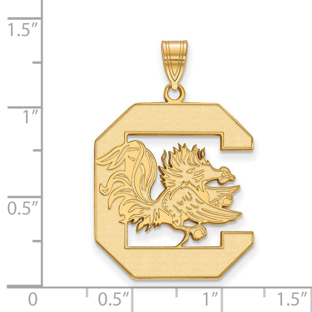 Alternate view of the 14k Gold Plated Silver South Carolina XL Pendant by The Black Bow Jewelry Co.