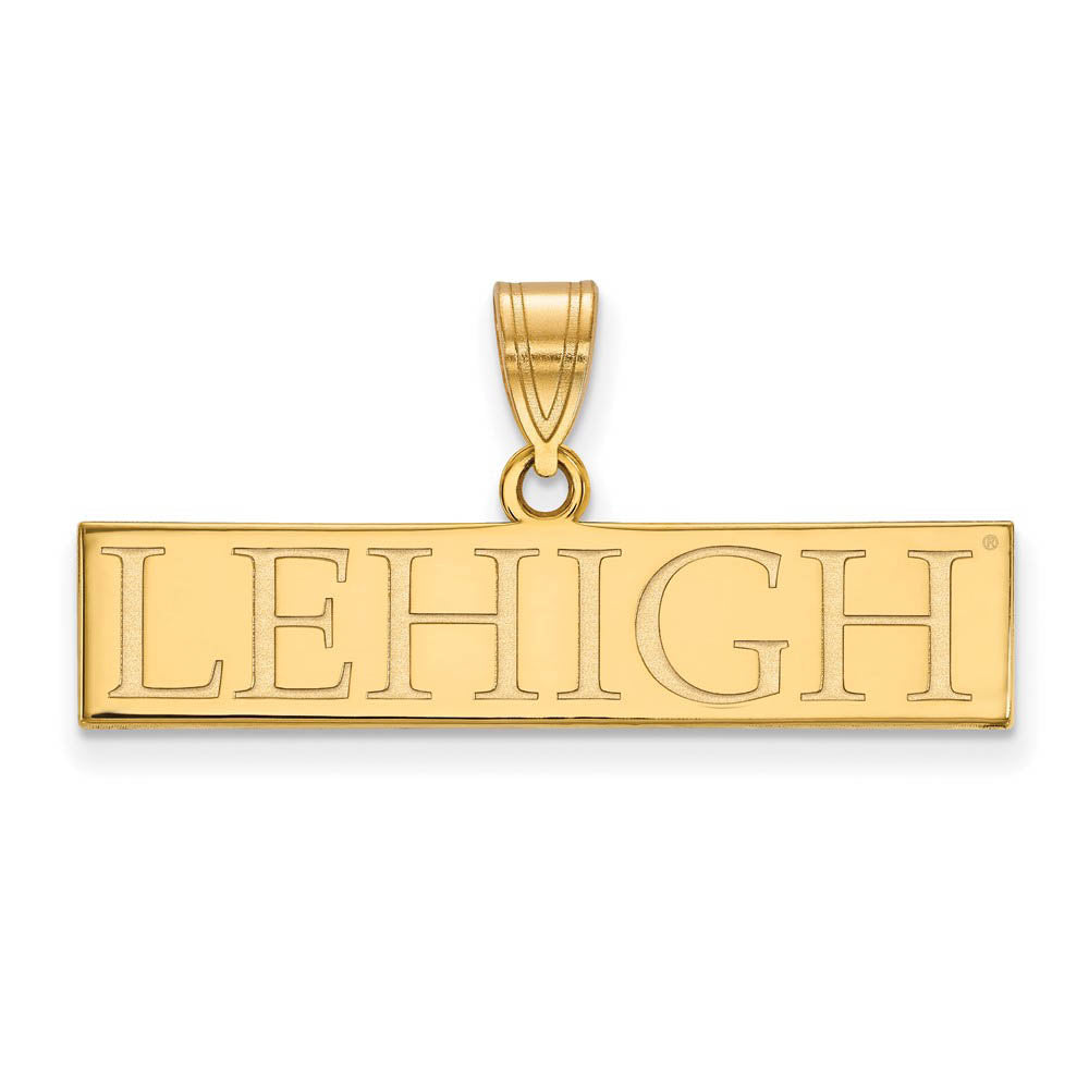 14k Gold Plated Silver Lehigh U Large Pendant, Item P24804 by The Black Bow Jewelry Co.