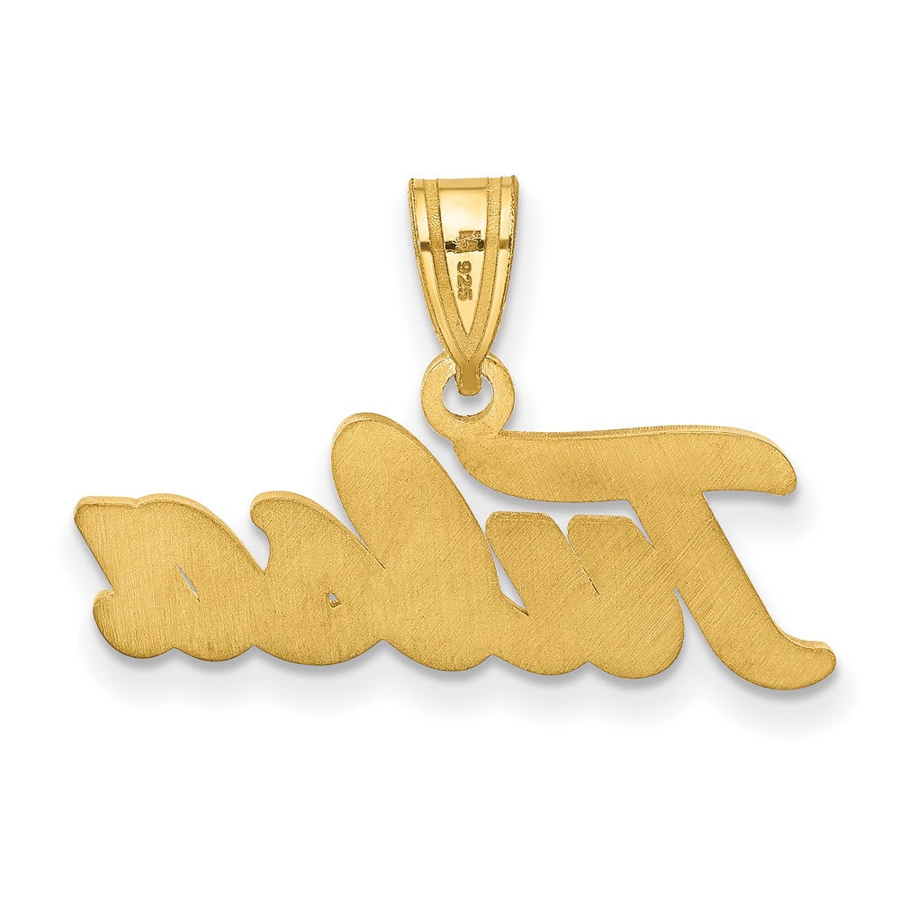 Alternate view of the 14k Gold Plated Silver The U. of Tulsa Large Pendant by The Black Bow Jewelry Co.