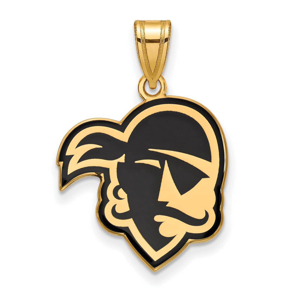 14k Gold Plated Silver Seton Hall U. Large Enamel Pendant, Item P24826 by The Black Bow Jewelry Co.