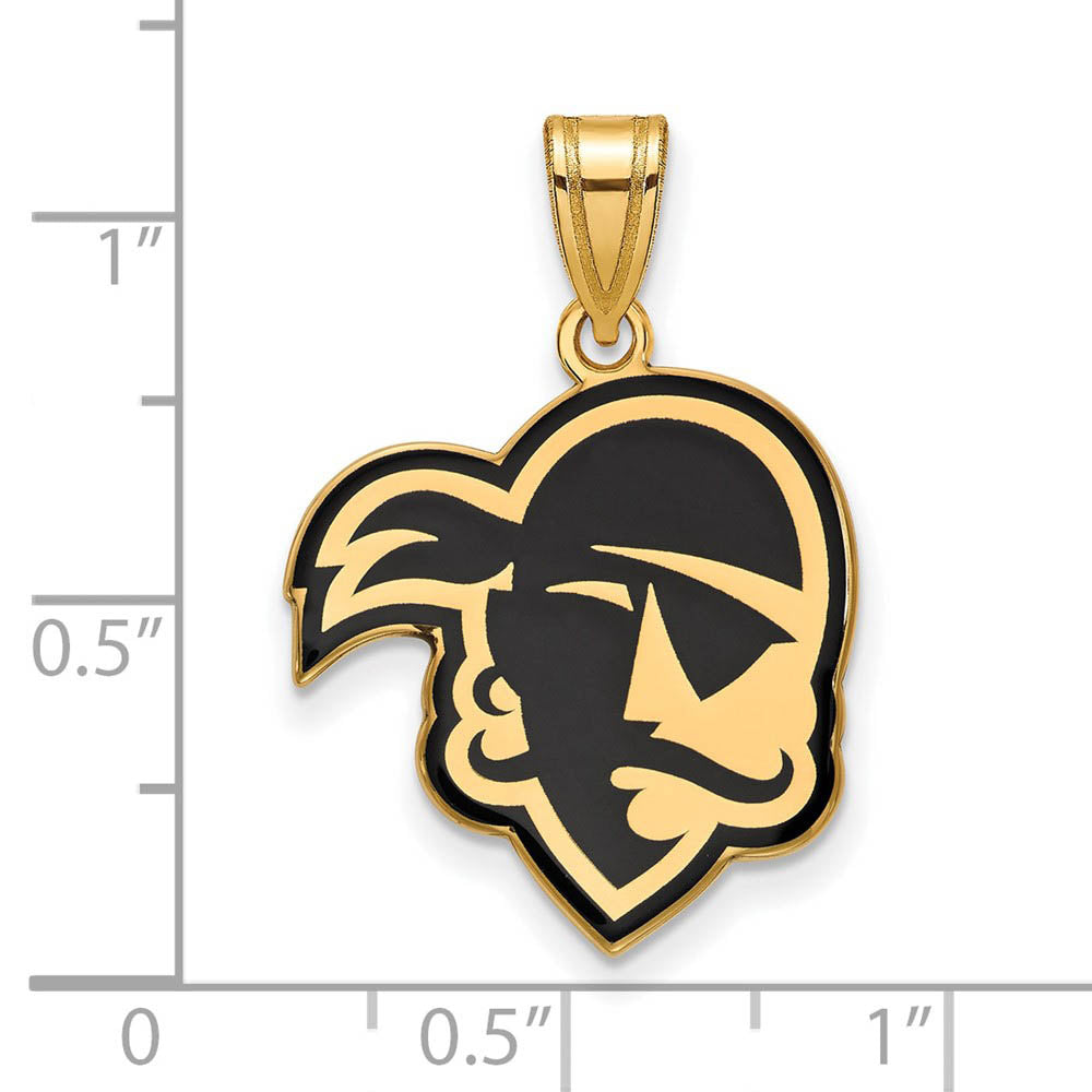 Alternate view of the 14k Gold Plated Silver Seton Hall U. Large Enamel Pendant by The Black Bow Jewelry Co.