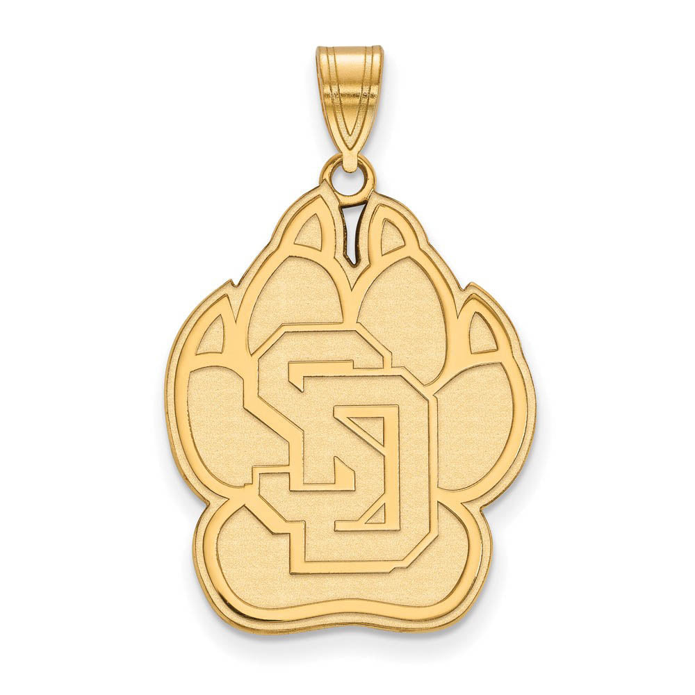 14k Gold Plated Silver South Dakota XL Logo Pendant, Item P24827 by The Black Bow Jewelry Co.