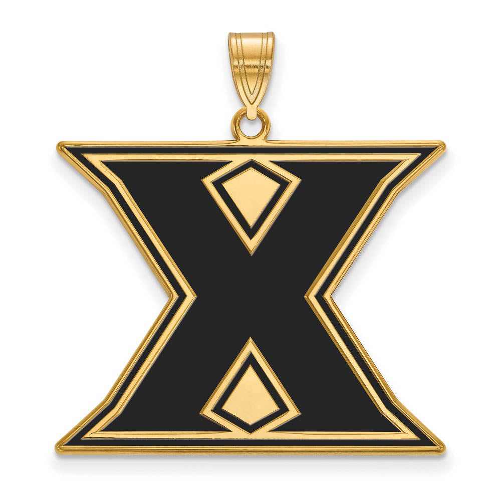 14k Gold Plated Silver Xavier U. XL Enamel 'X' Pendant, Item P24849 by The Black Bow Jewelry Co.